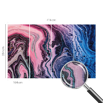 Removable wall mural wallpaper with a colorful swirls pattern