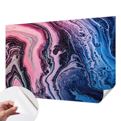 Removable wall mural wallpaper with a colorful swirls pattern