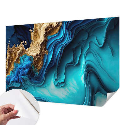 Peel and stick wall mural for kids' room with an energy waves design