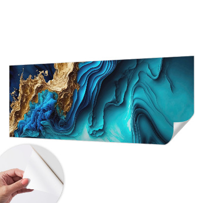 Peel and stick wall mural for kids' room with an energy waves design