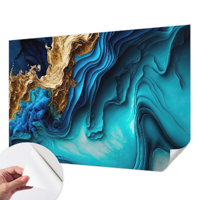 Peel and stick wall mural for kids' room with an energy waves design