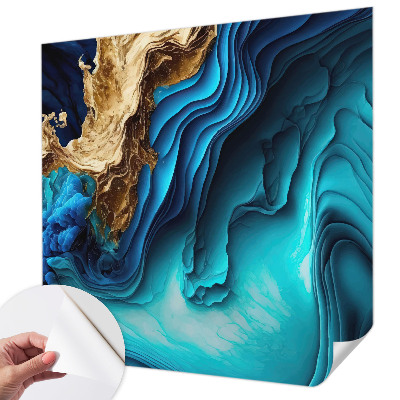 Peel and stick wall mural for kids' room with an energy waves design