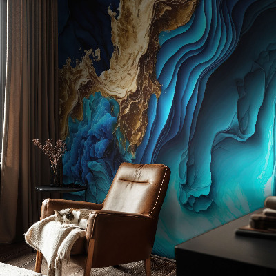 Peel and stick wall mural for kids' room with an energy waves design