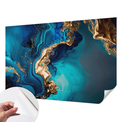 Peel and stick wall mural for bedroom with a colorful abstract design