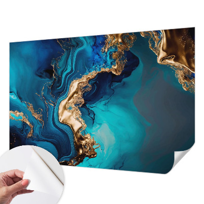 Peel and stick wall mural for bedroom with a colorful abstract design