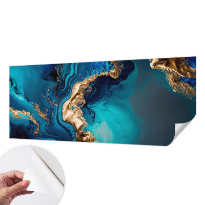 Peel and stick wall mural for bedroom with a colorful abstract design