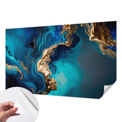 Peel and stick wall mural for bedroom with a colorful abstract design