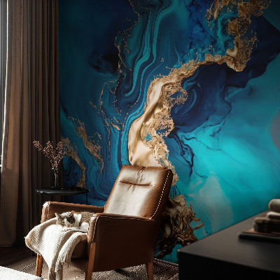 Peel and stick wall mural for bedroom with a colorful abstract design