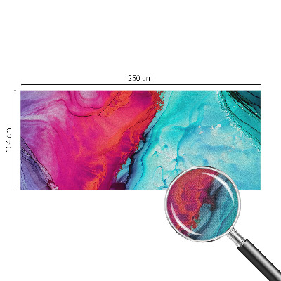 3D photo wallpaper mural with a colorful wave design