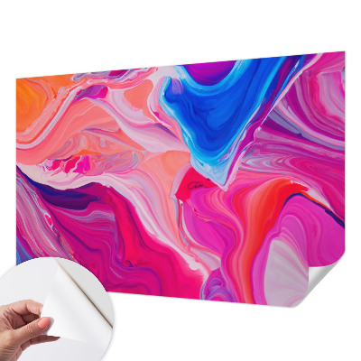 Nursery wall mural with a liquid waves design