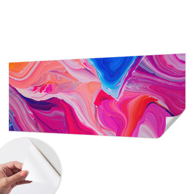 Nursery wall mural with a liquid waves design