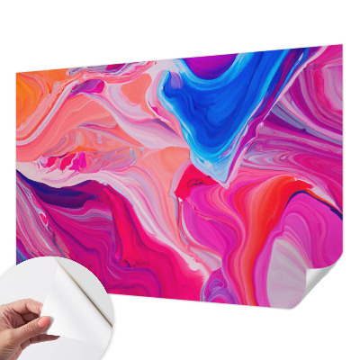 Nursery wall mural with a liquid waves design