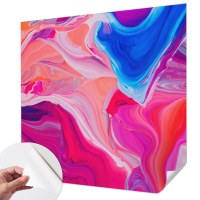 Nursery wall mural with a liquid waves design