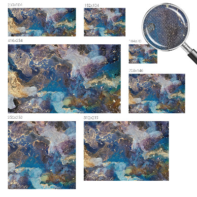Children's wall mural with a cosmic mosaic design