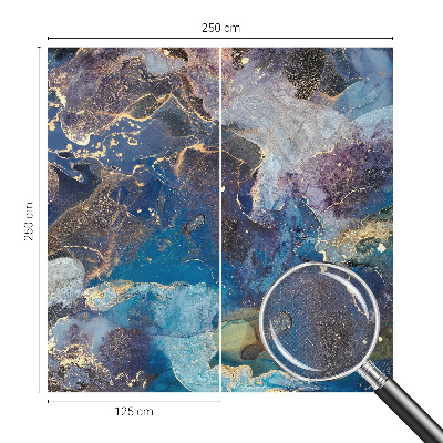 Children's wall mural with a cosmic mosaic design
