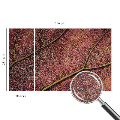 Baby room wall mural with a leafy texture