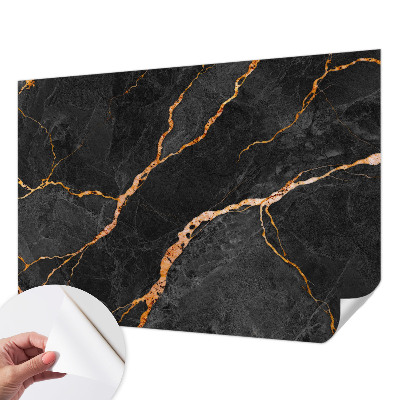 Peel and stick wall mural with marble veins design