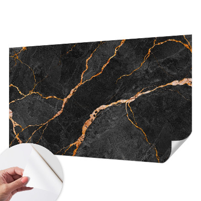 Peel and stick wall mural with marble veins design