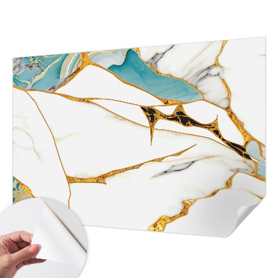 Peel and stick wallpaper mural with an elegant marble design