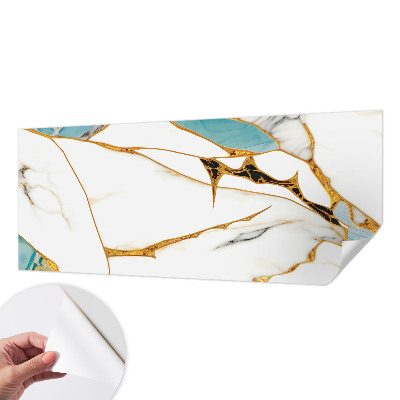 Peel and stick wallpaper mural with an elegant marble design