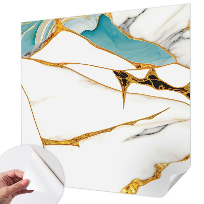 Peel and stick wallpaper mural with an elegant marble design