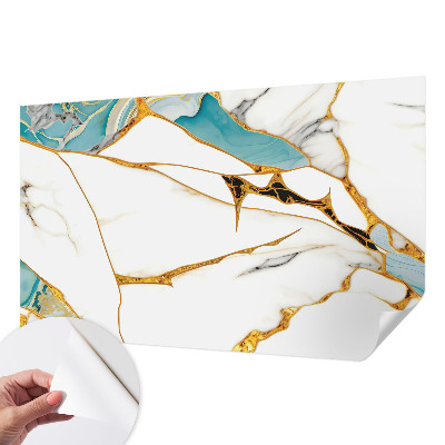 Peel and stick wallpaper mural with an elegant marble design