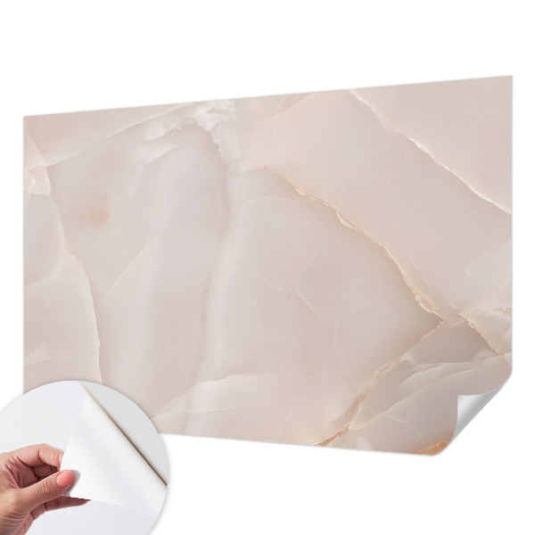 Self-adhesive photo wallpaper with a pink marble design