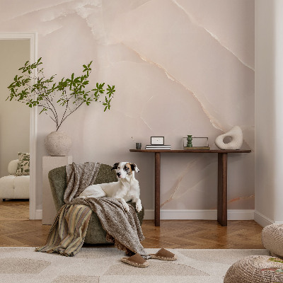 Self-adhesive photo wallpaper with a pink marble design