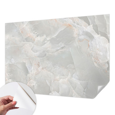 Peel and stick wall mural for bedroom with a marble texture