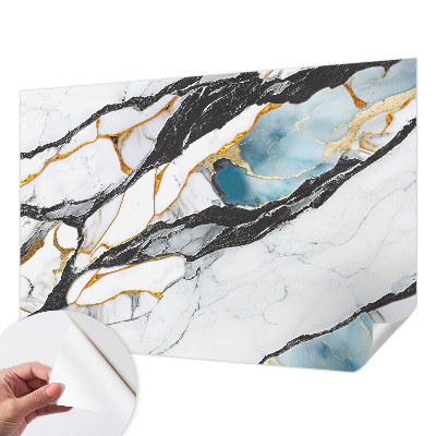 Nursery wall mural with an elegant marble pattern