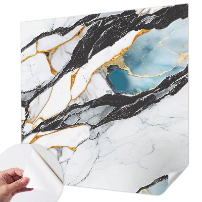 Nursery wall mural with an elegant marble pattern