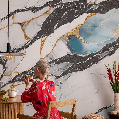 Nursery wall mural Elegant marble