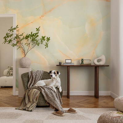 Baby room wall mural with a marble elegance motif