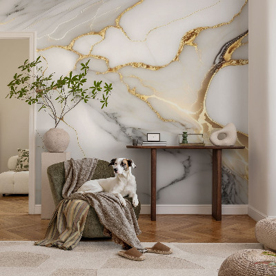 Peel and stick wallpaper mural with a marble elegance design