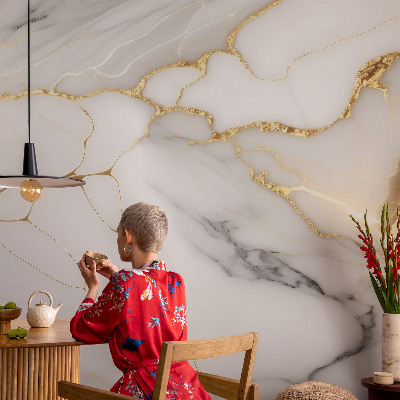 Peel and stick wallpaper mural with a marble elegance design