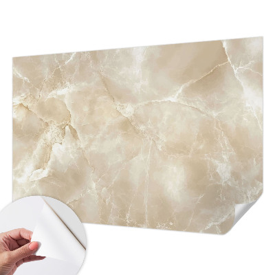 Peel and stick wall mural with a natural stone look