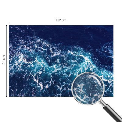 Self-adhesive wall mural with a sea waves design