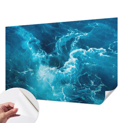 Self-adhesive photo wallpaper with a sea eddies design