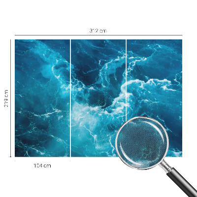 Self-adhesive photo wallpaper with a sea eddies design