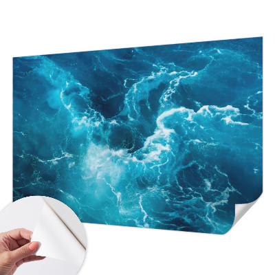 Self-adhesive photo wallpaper with a sea eddies design