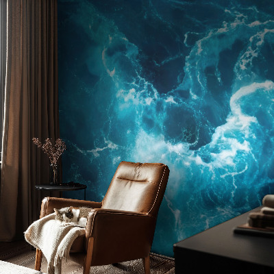 Self-adhesive photo wallpaper with a sea eddies design