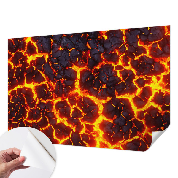 Stick-on wall mural with a strong magma pattern
