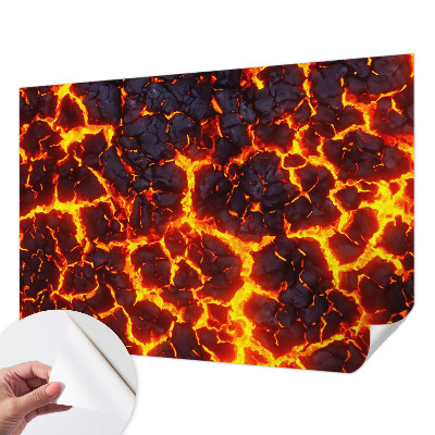 Stick-on wall mural with a strong magma pattern