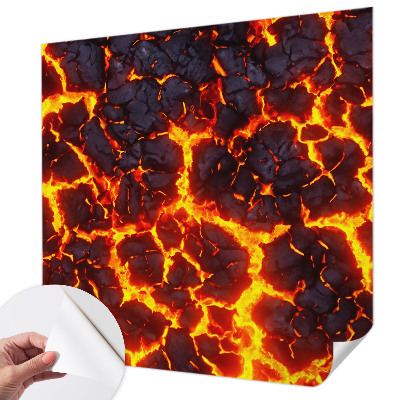 Stick-on wall mural with a strong magma pattern