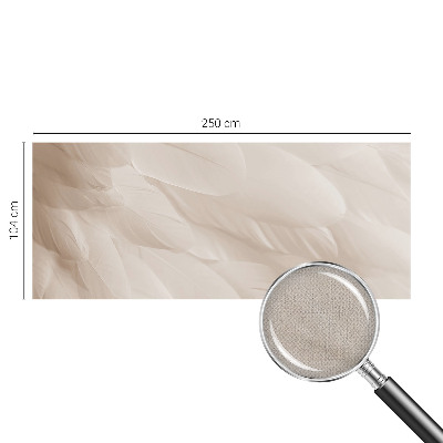 Removable wall mural wallpaper with an ethereal feather pattern