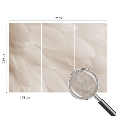 Removable wall mural wallpaper with an ethereal feather pattern