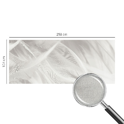Peel and stick wall mural for living room with a subtle feather pattern