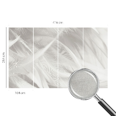 Peel and stick wall mural for living room Subtle feathers