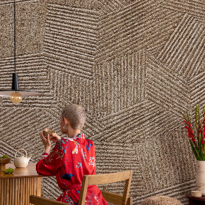 Peel and stick wall mural for kids' room featuring a structural line pattern