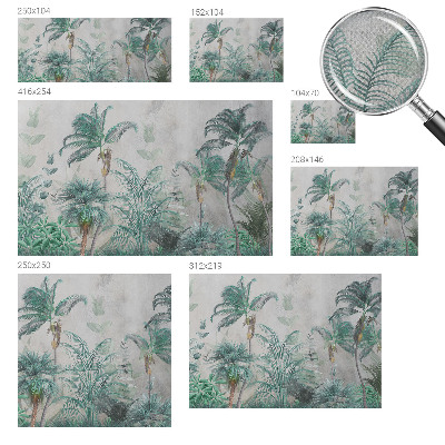 Peel and stick wall mural for bedroom with an exotic oasis design